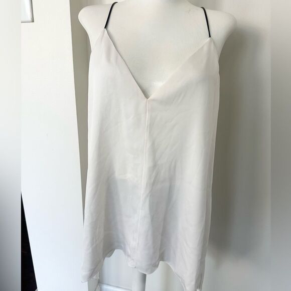 Milly White Silk Tunic Style Blouse L - Picture 2 of 6
